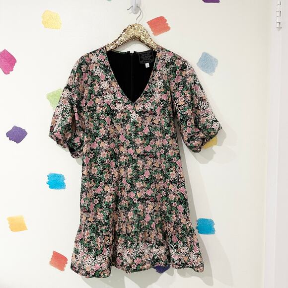 XS Johnny Was Floral Print Rebeka Poplin Mini Dress - Picture 3 of 6